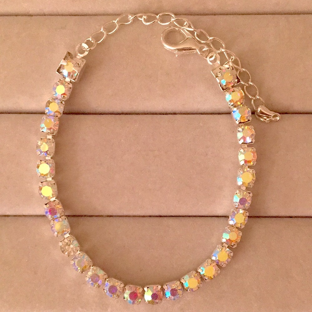 Aurora Borealis + Silver Crystal Tennis Bracelet - Picture 9 of 10